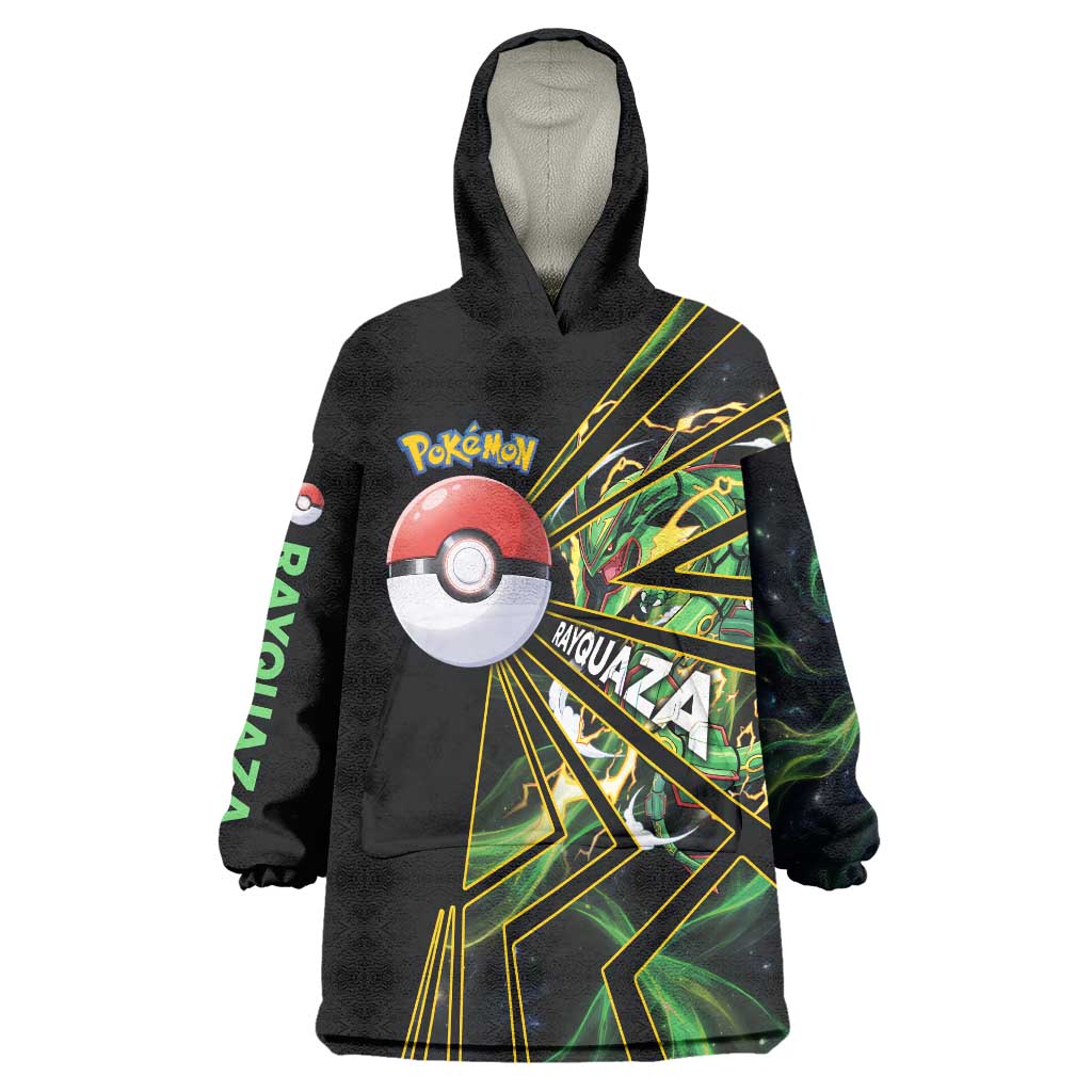 Rayquaza Poké Wearable Blanket Hoodie Cosmic Dragon Comic Style