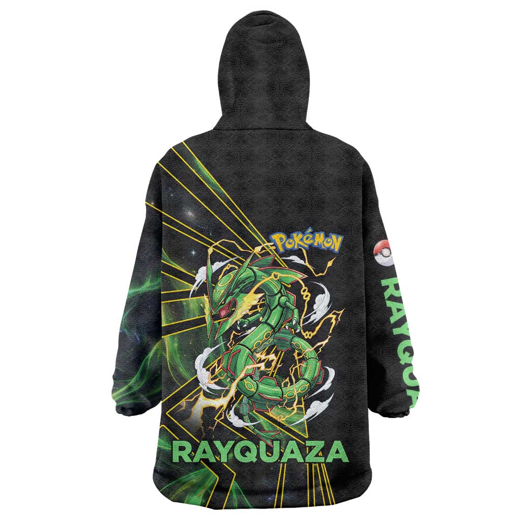 Rayquaza Poké Wearable Blanket Hoodie Cosmic Dragon Comic Style