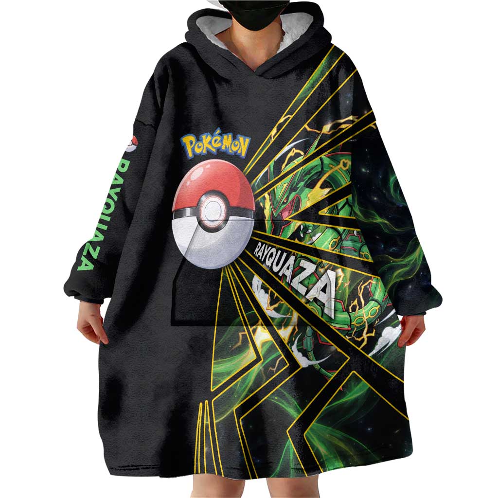Rayquaza Poké Wearable Blanket Hoodie Cosmic Dragon Comic Style
