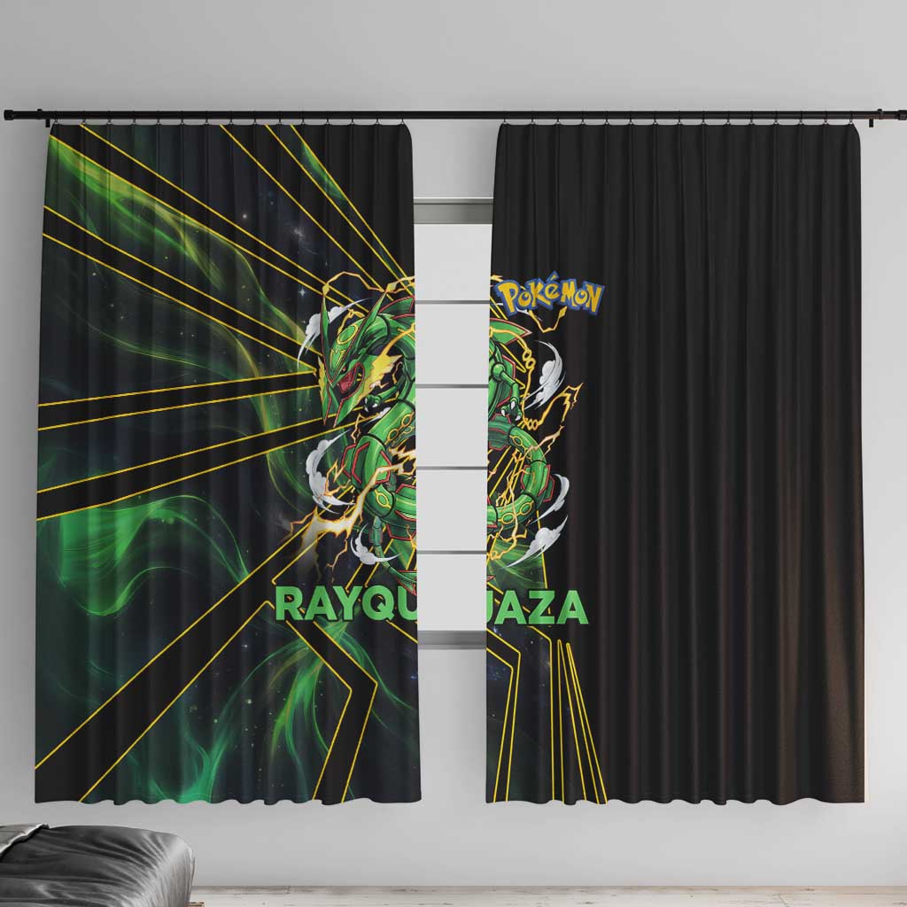Rayquaza Poké Window Curtain Cosmic Dragon Comic Style