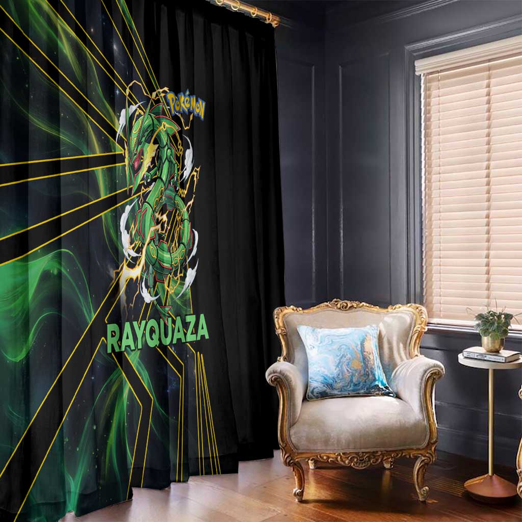 Rayquaza Poké Window Curtain Cosmic Dragon Comic Style