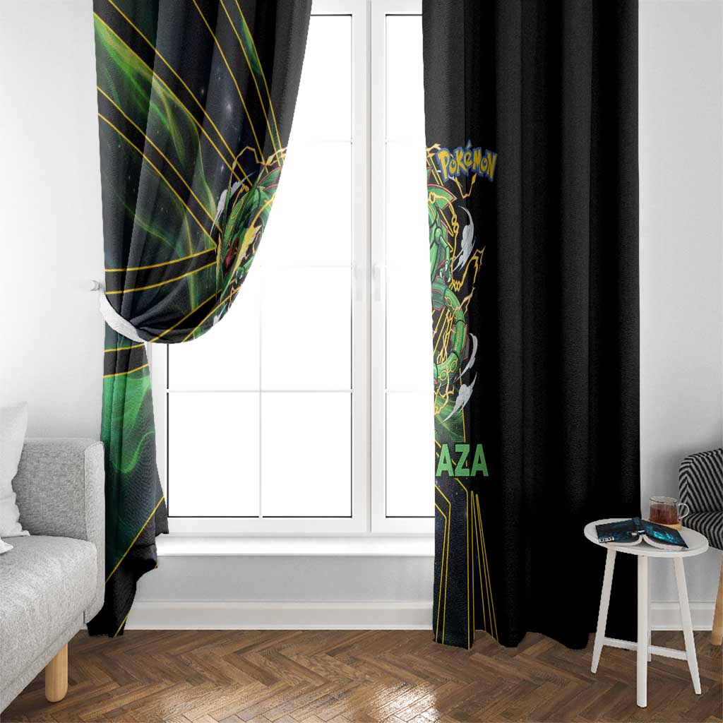 Rayquaza Poké Window Curtain Cosmic Dragon Comic Style