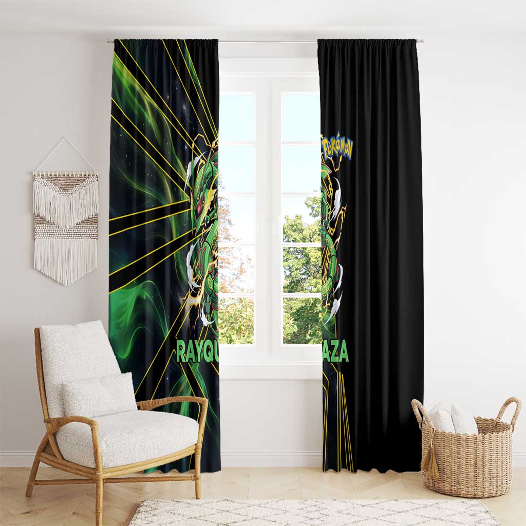 Rayquaza Poké Window Curtain Cosmic Dragon Comic Style
