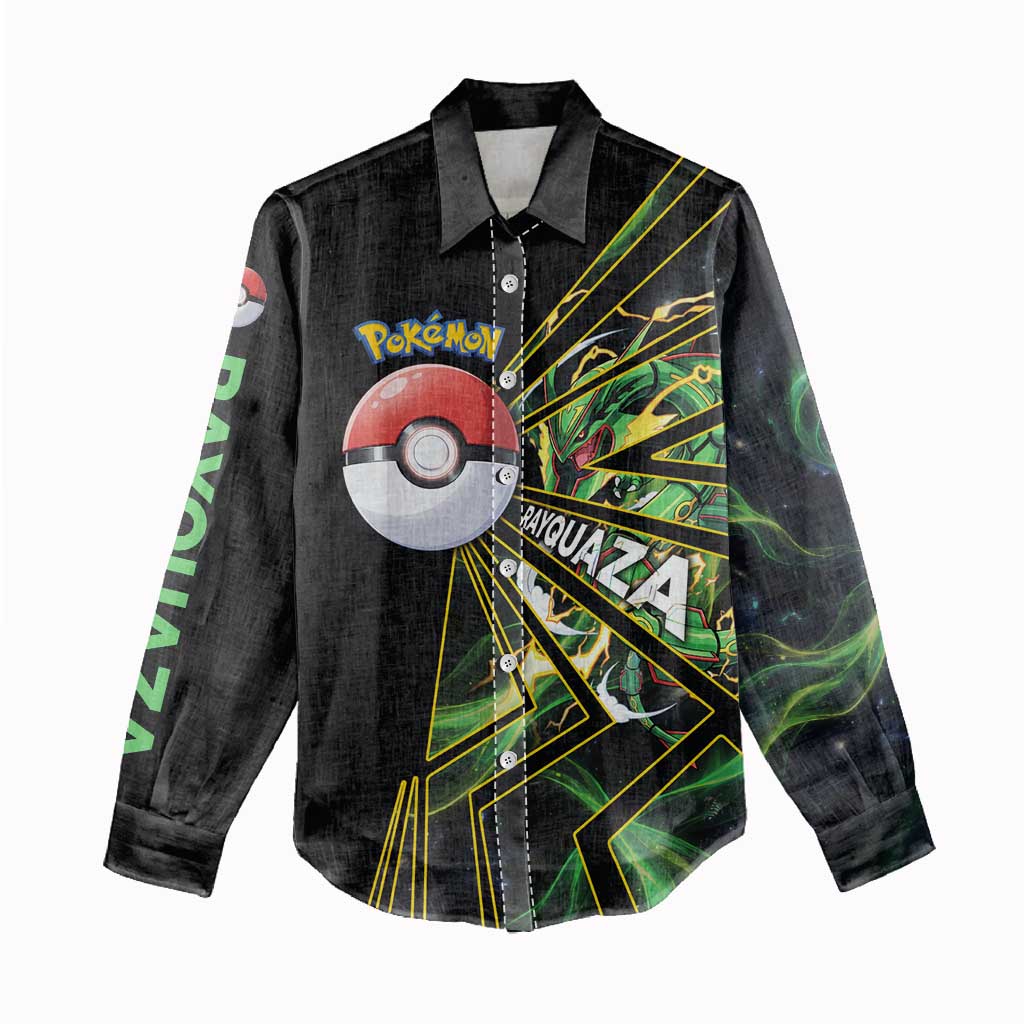 Rayquaza Poké Women Casual Shirt Cosmic Dragon Comic Style
