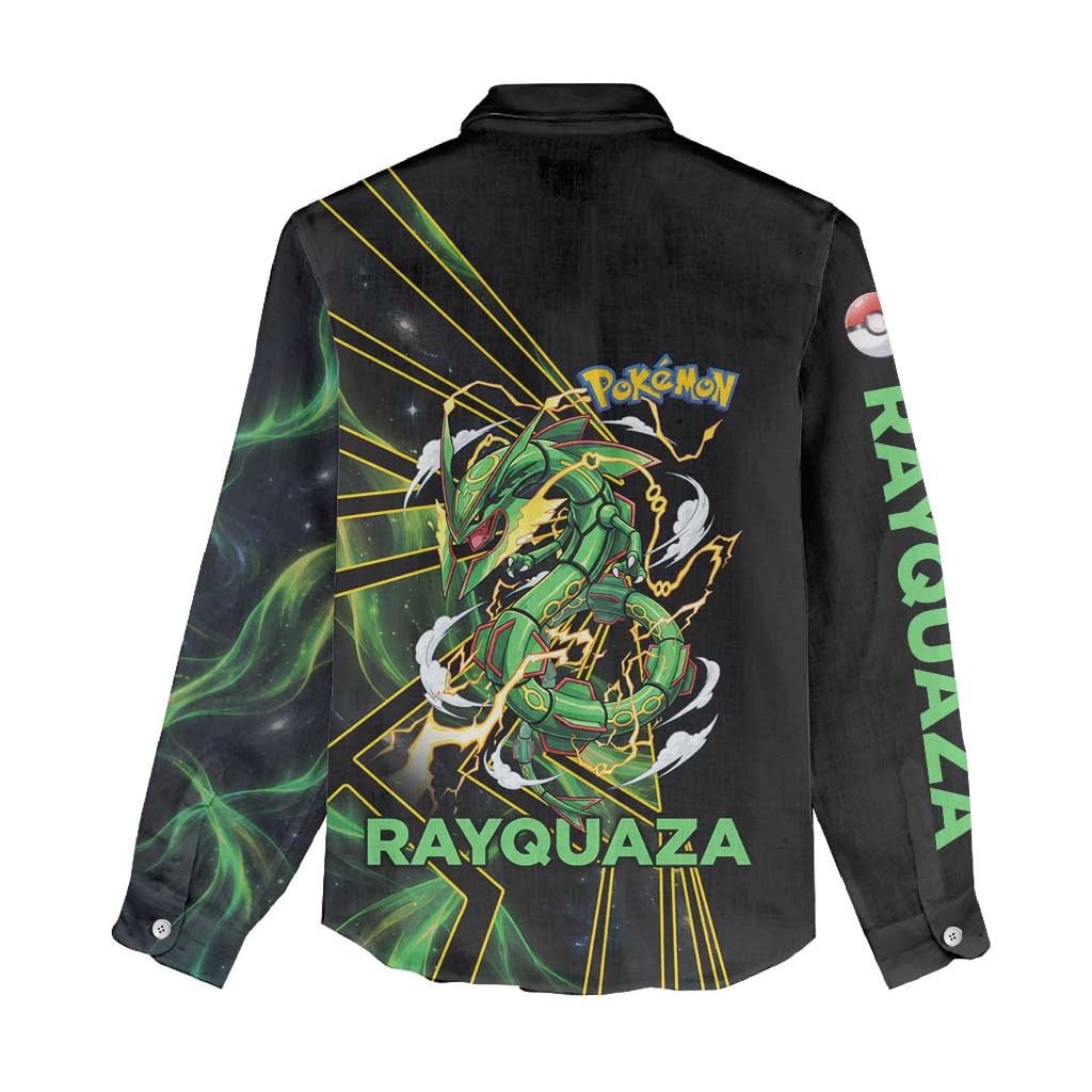 Rayquaza Poké Women Casual Shirt Cosmic Dragon Comic Style