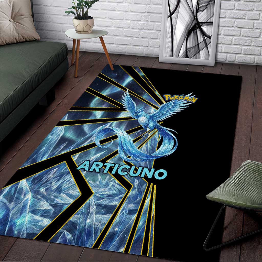 Articuno Poké Area Rug Frost Crystal Comic Style