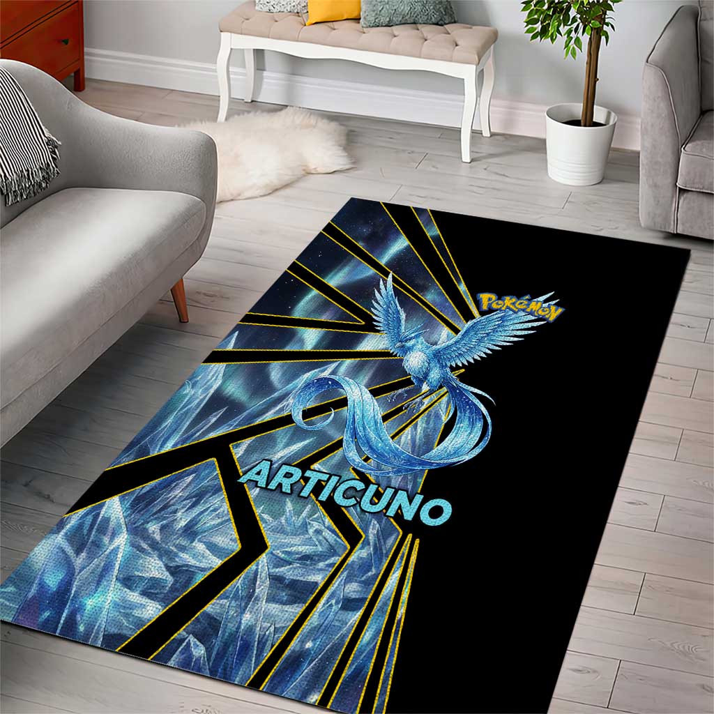 Articuno Poké Area Rug Frost Crystal Comic Style