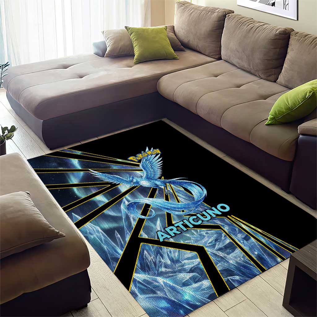 Articuno Poké Area Rug Frost Crystal Comic Style