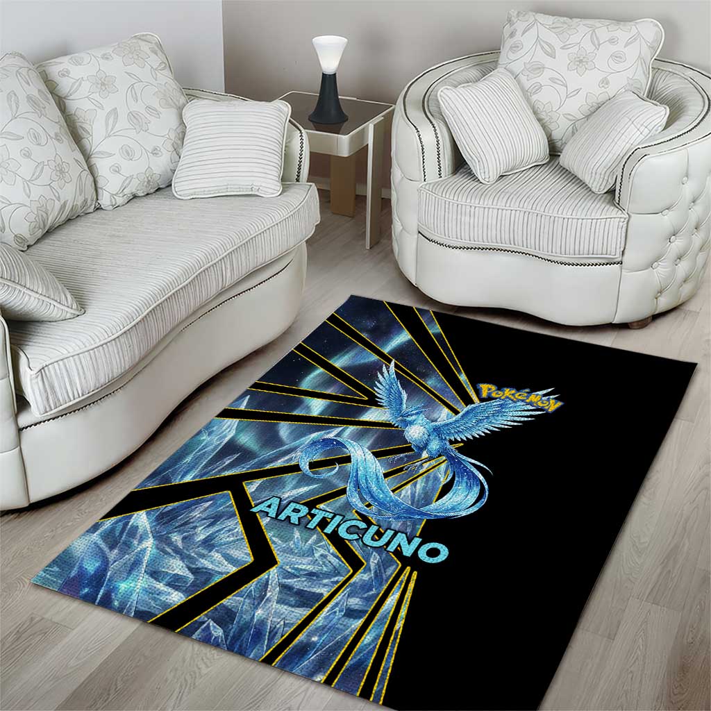 Articuno Poké Area Rug Frost Crystal Comic Style