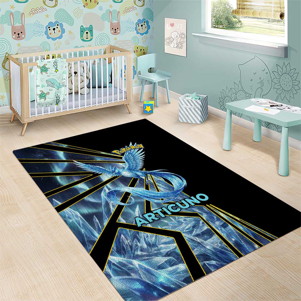 Articuno Poké Area Rug Frost Crystal Comic Style