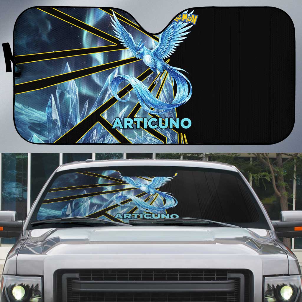 Articuno Poké Auto Sun Shade Frost Crystal Comic Style