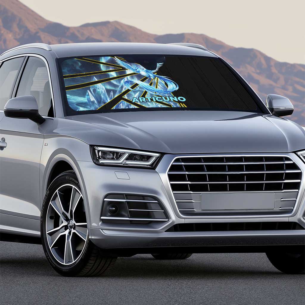 Articuno Poké Auto Sun Shade Frost Crystal Comic Style