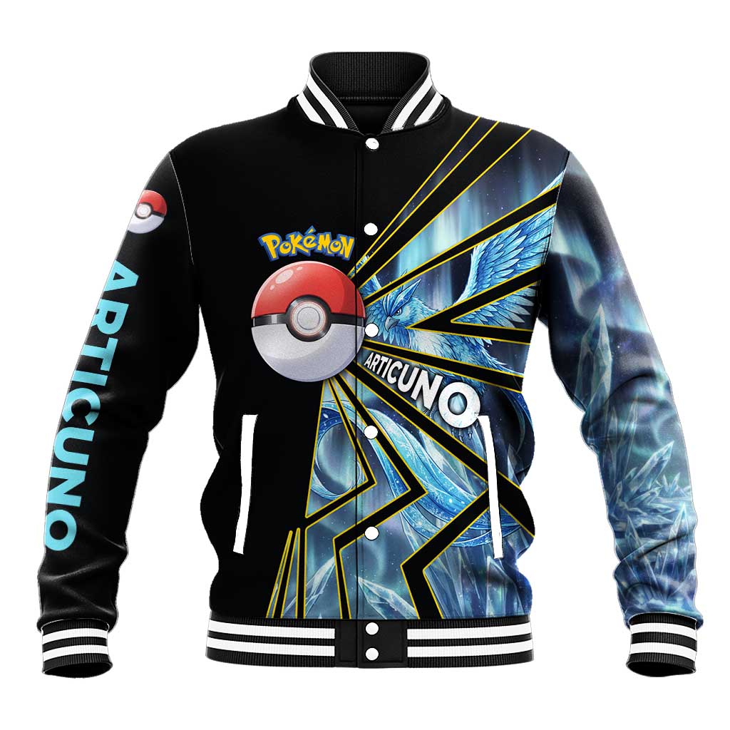 Articuno Poké Baseball Jacket Frost Crystal Comic Style