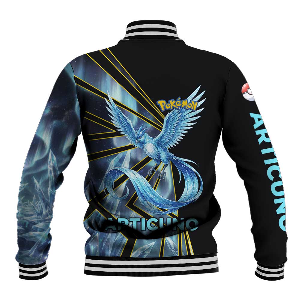 Articuno Poké Baseball Jacket Frost Crystal Comic Style