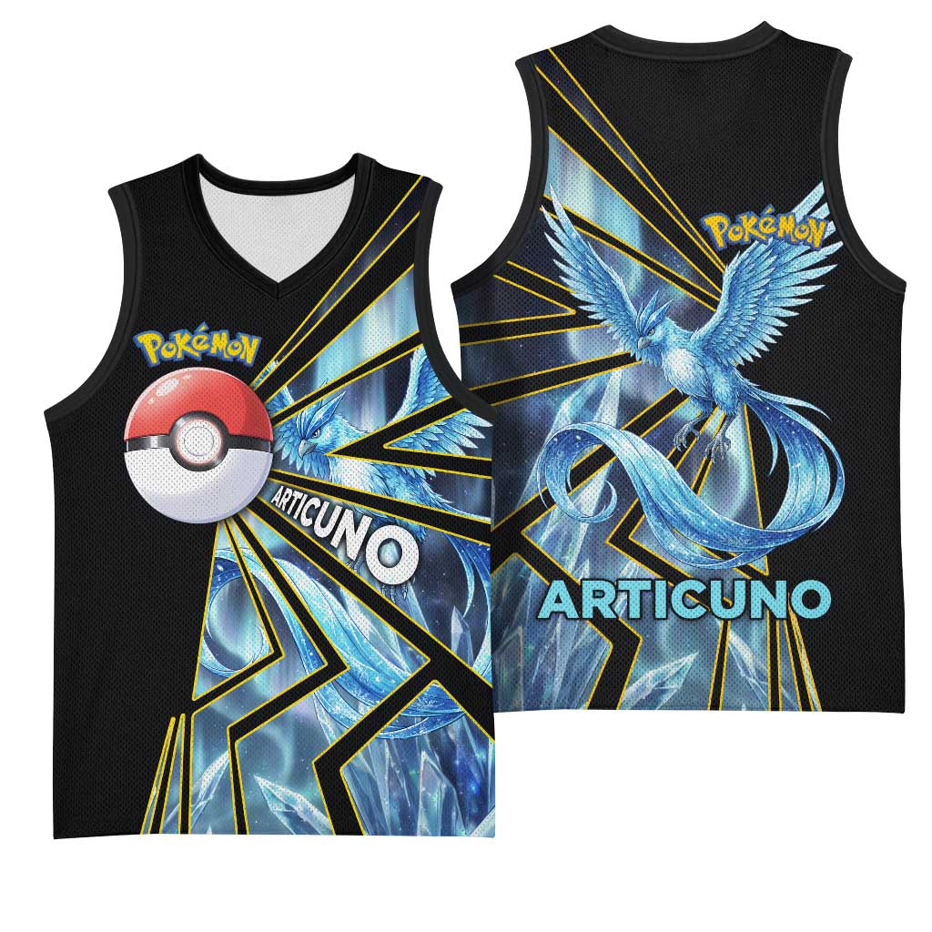 Articuno Poké Basketball Jersey Frost Crystal Comic Style