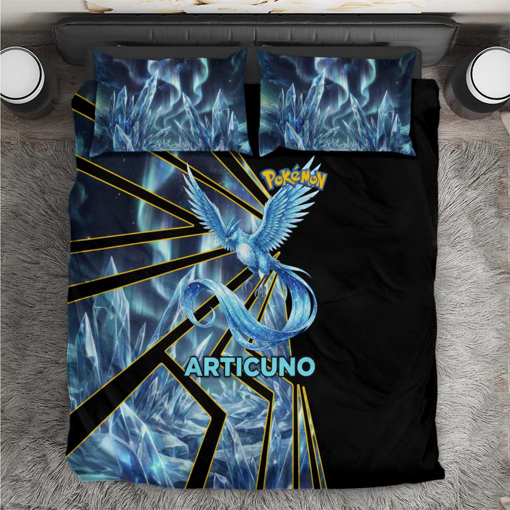 Articuno Poké Bedding Set Frost Crystal Comic Style