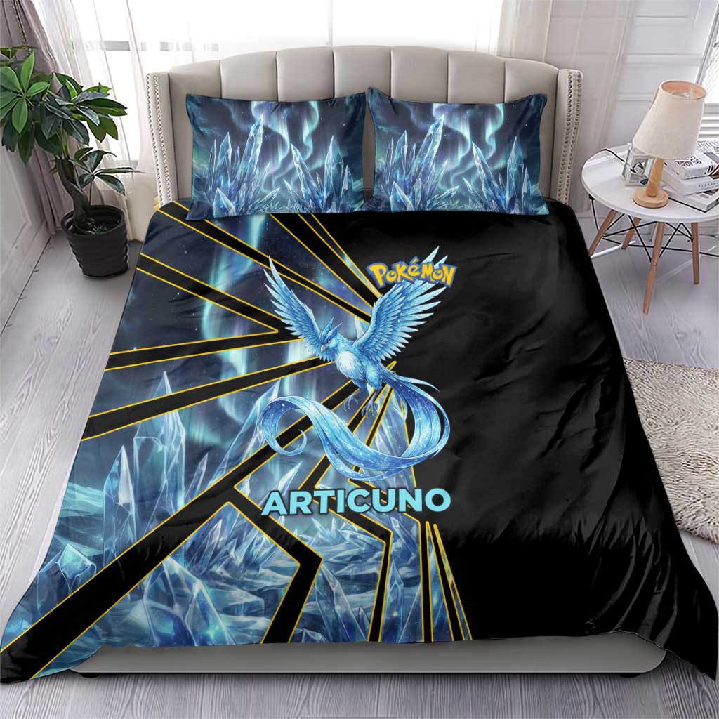 Articuno Poké Bedding Set Frost Crystal Comic Style