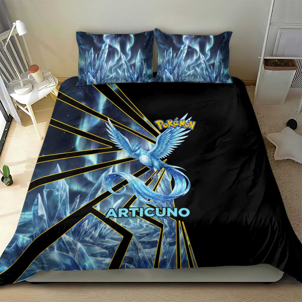 Articuno Poké Bedding Set Frost Crystal Comic Style