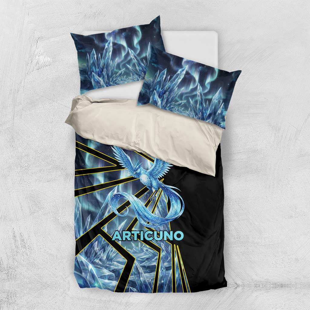 Articuno Poké Bedding Set Frost Crystal Comic Style