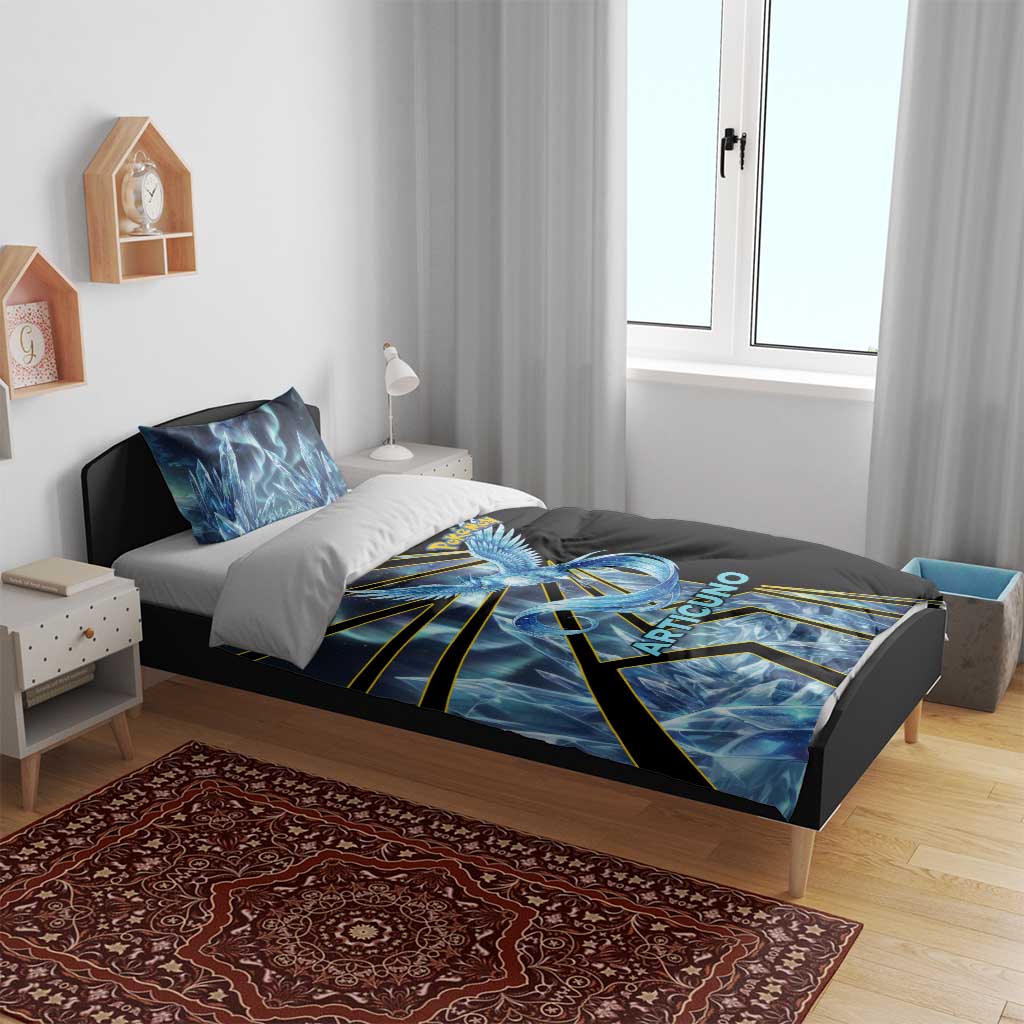 Articuno Poké Bedding Set Frost Crystal Comic Style