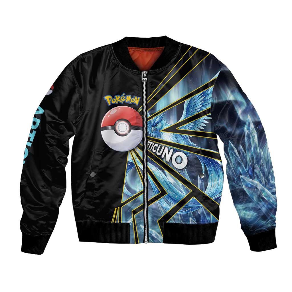 Articuno Poké Bomber Jacket Frost Crystal Comic Style