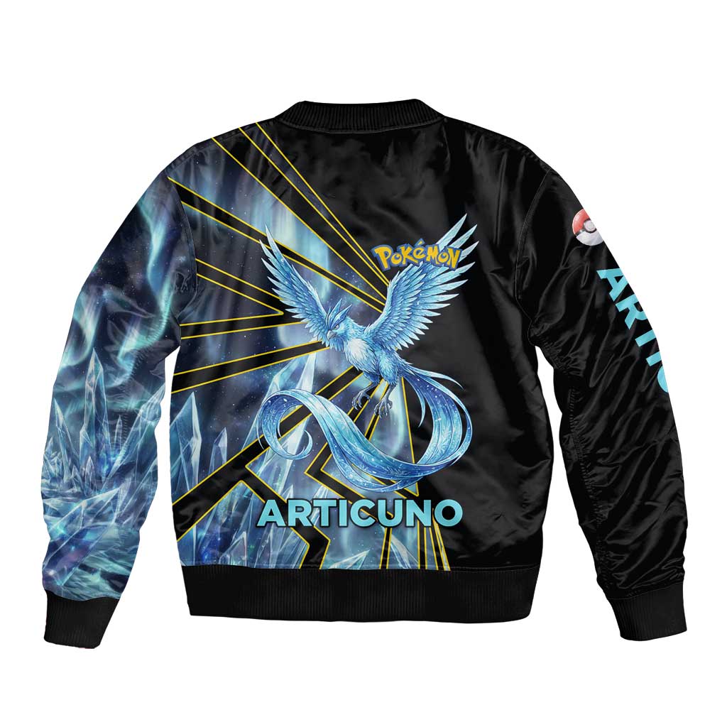 Articuno Poké Bomber Jacket Frost Crystal Comic Style