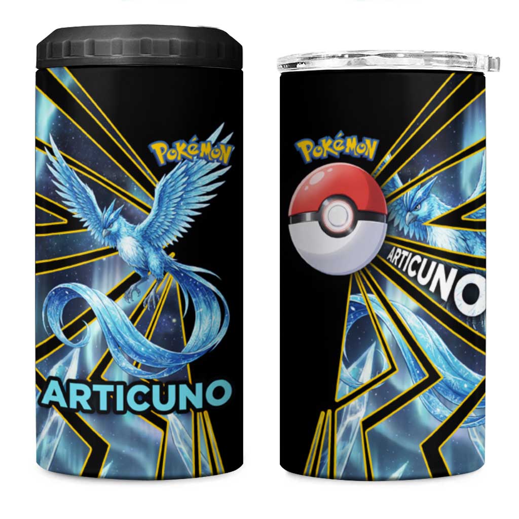 Articuno Poké 4 in 1 Can Cooler Tumbler Frost Crystal Comic Style