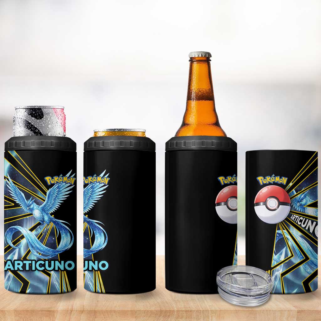 Articuno Poké 4 in 1 Can Cooler Tumbler Frost Crystal Comic Style
