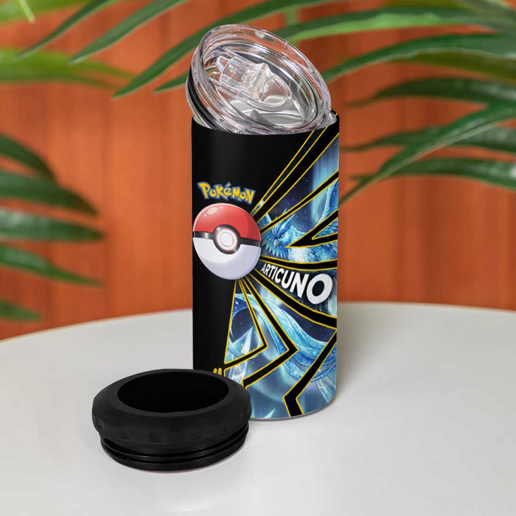 Articuno Poké 4 in 1 Can Cooler Tumbler Frost Crystal Comic Style