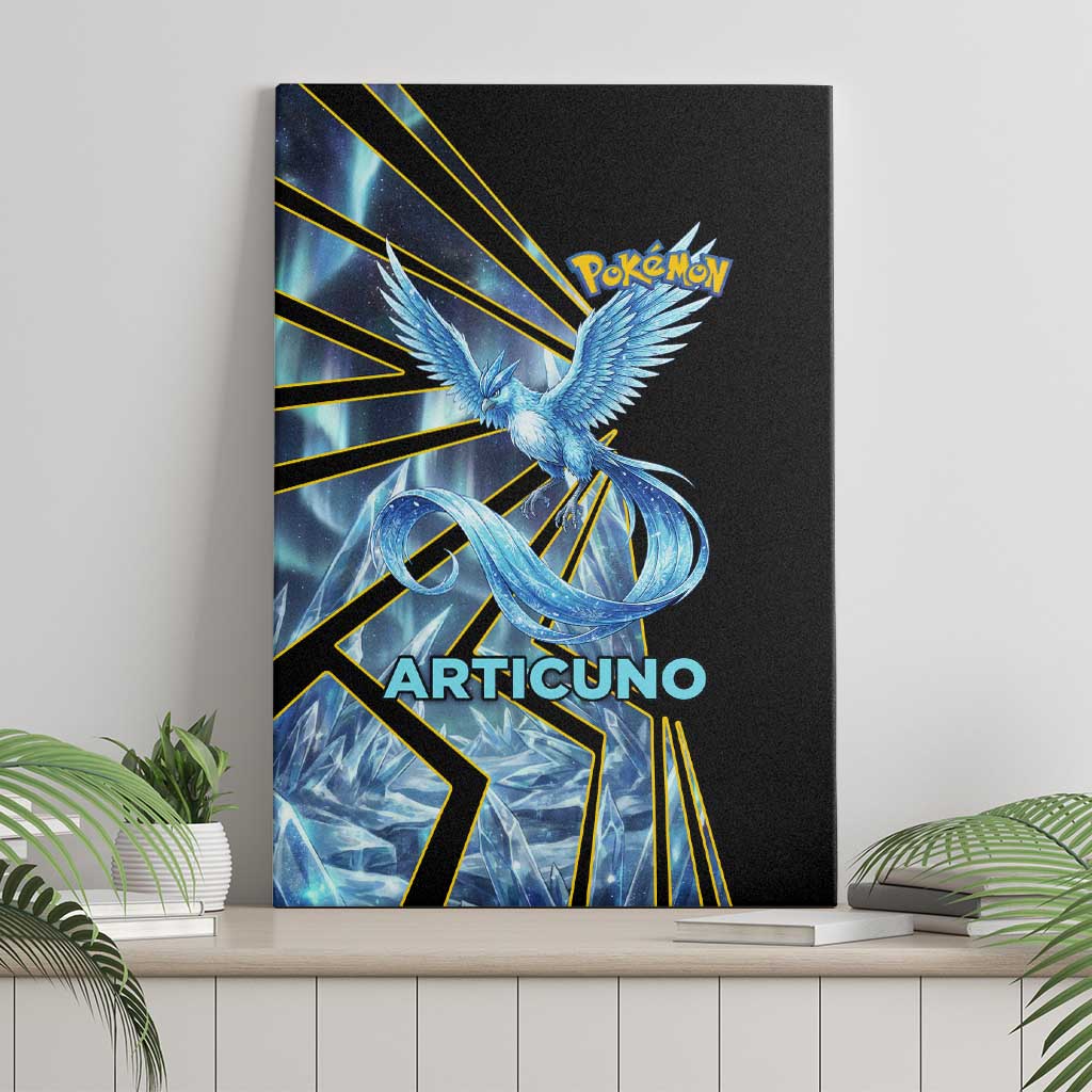 Articuno Poké Canvas Wall Art Frost Crystal Comic Style