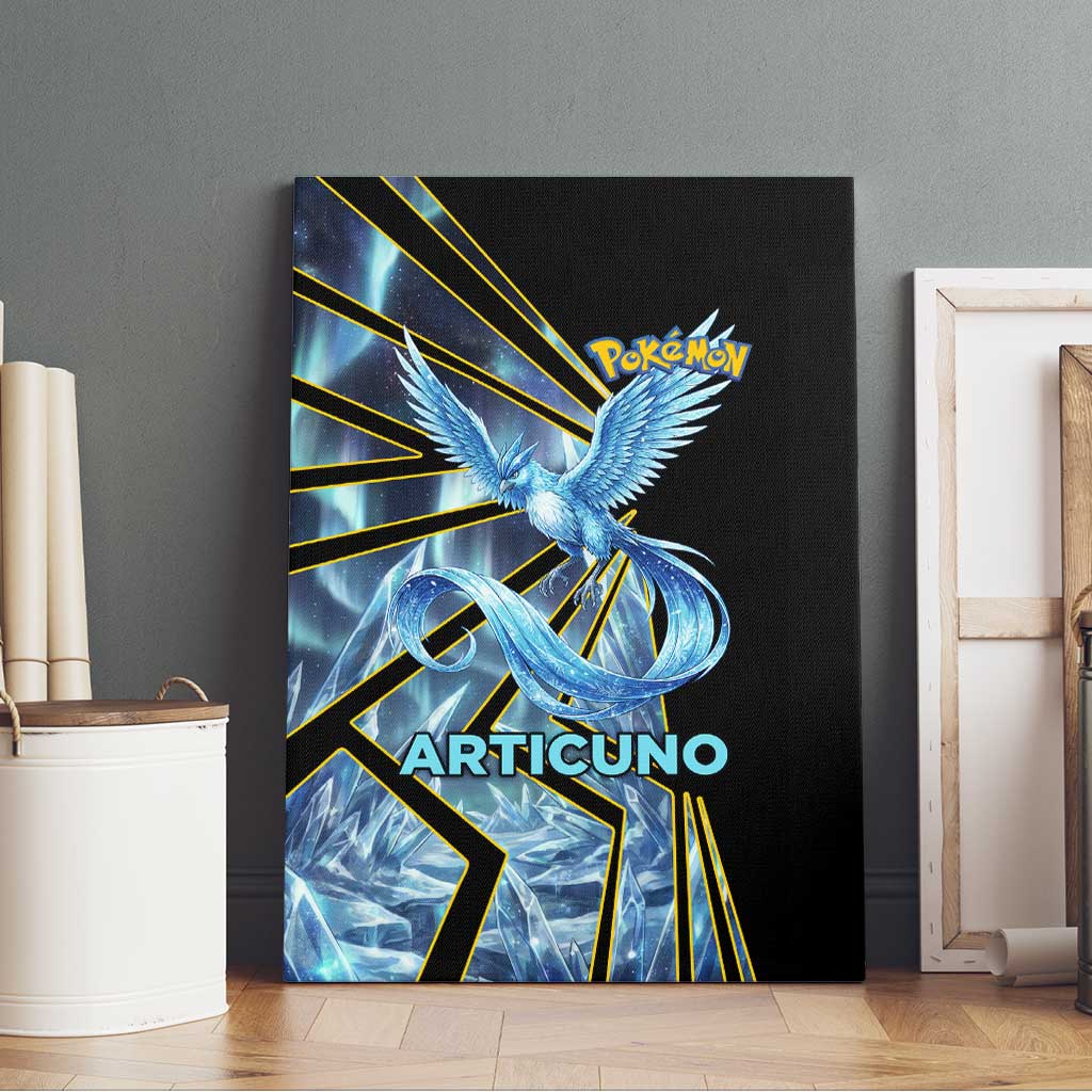 Articuno Poké Canvas Wall Art Frost Crystal Comic Style