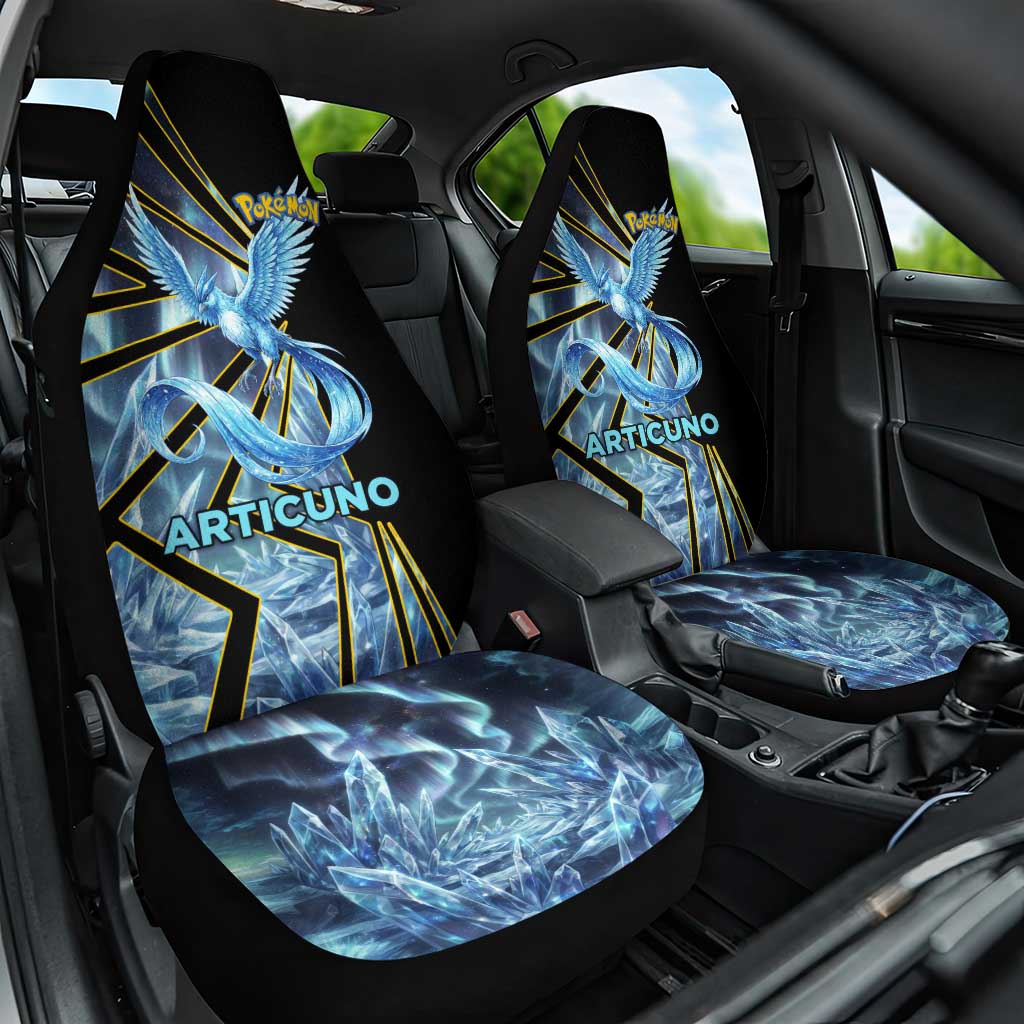 Articuno Poké Car Seat Cover Frost Crystal Comic Style