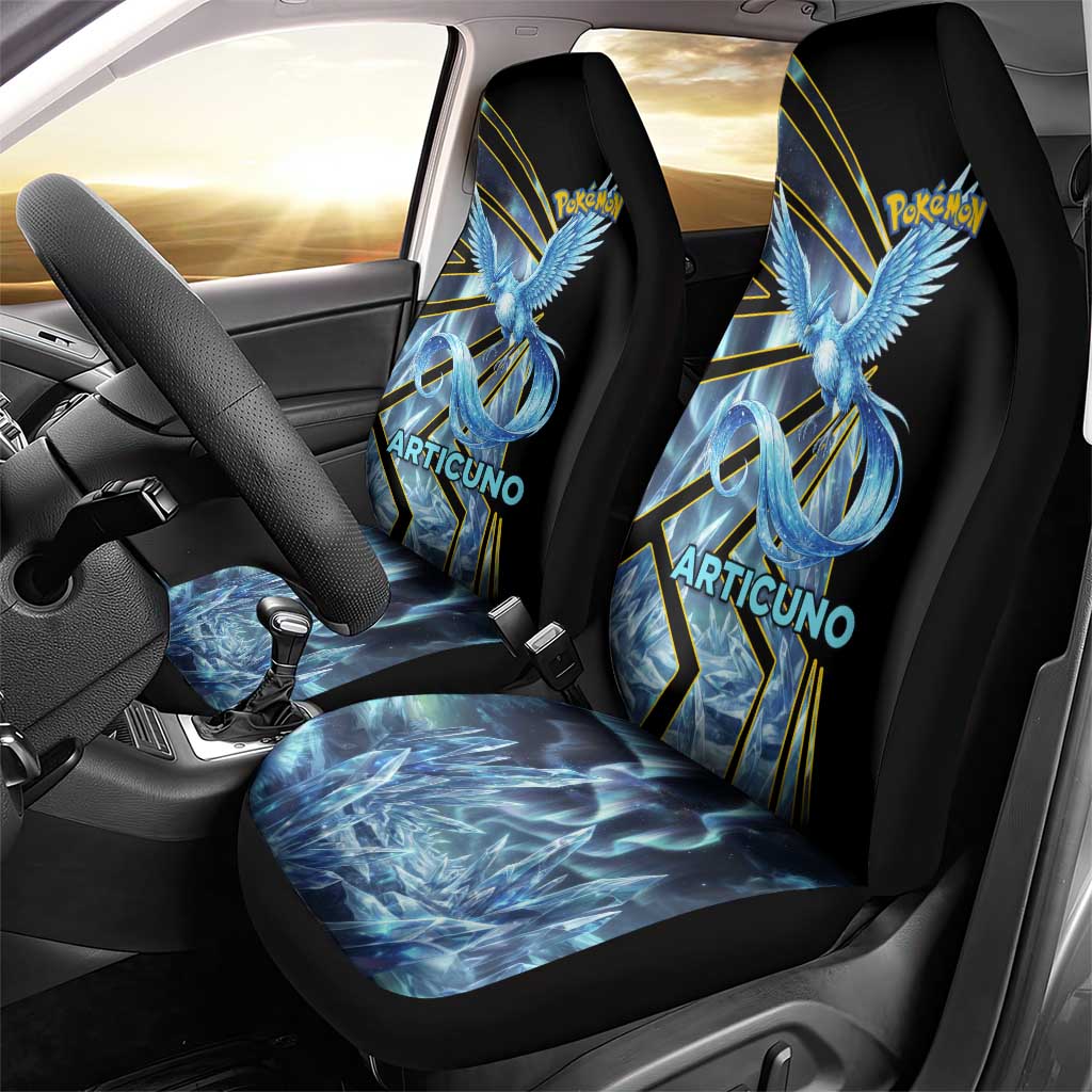 Articuno Poké Car Seat Cover Frost Crystal Comic Style