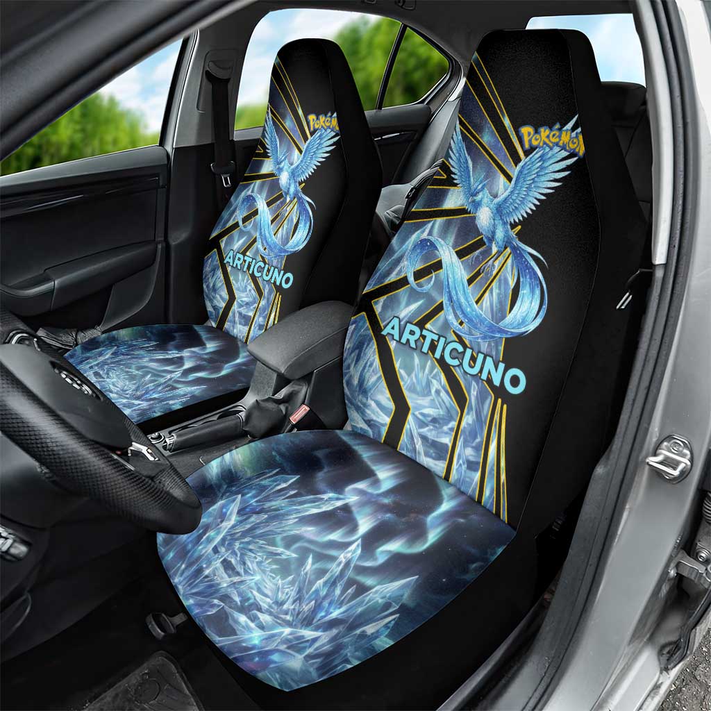 Articuno Poké Car Seat Cover Frost Crystal Comic Style