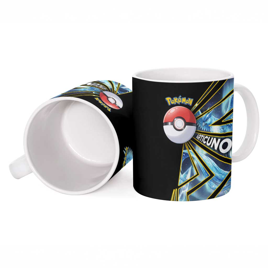 Articuno Poké Ceramic Mug Frost Crystal Comic Style