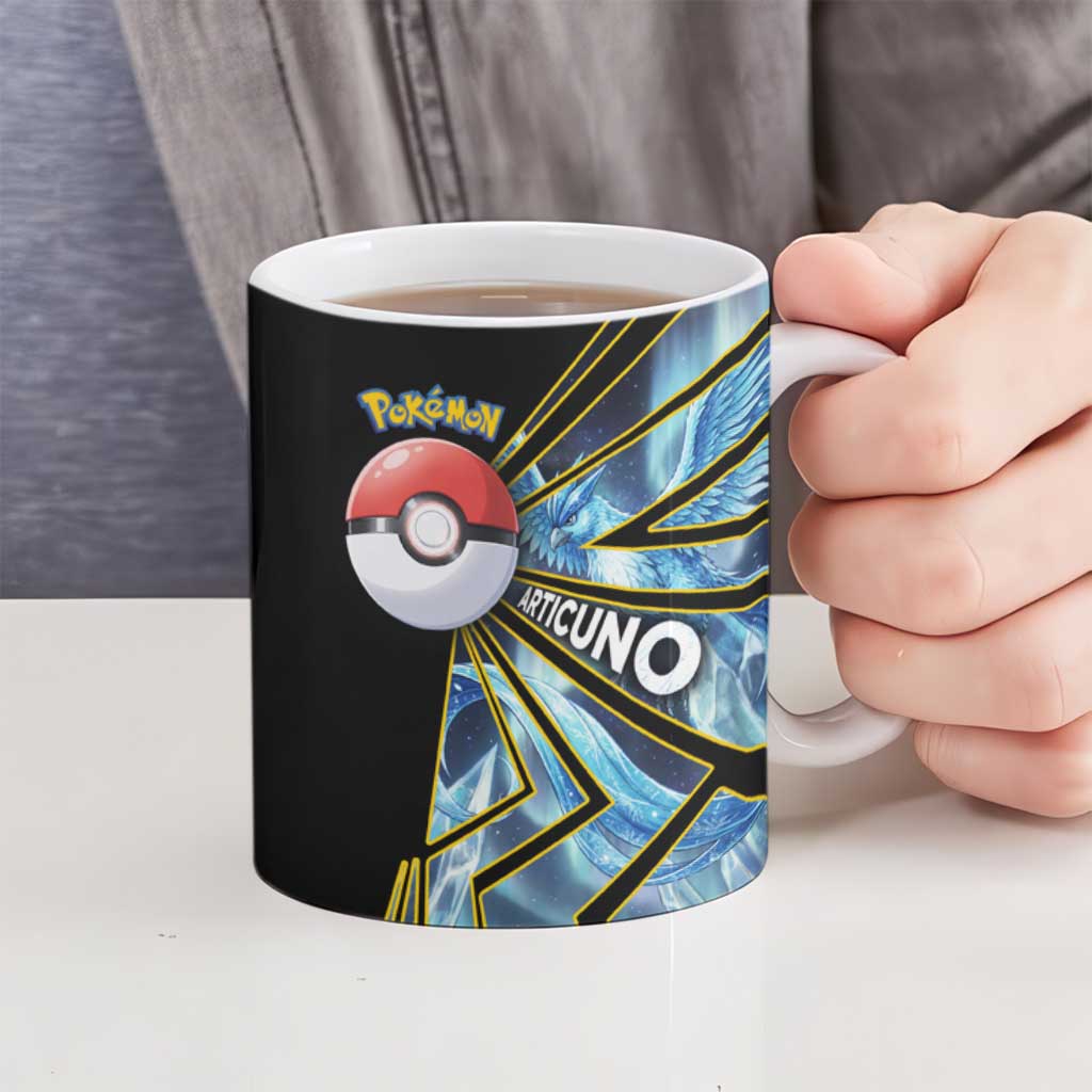 Articuno Poké Ceramic Mug Frost Crystal Comic Style