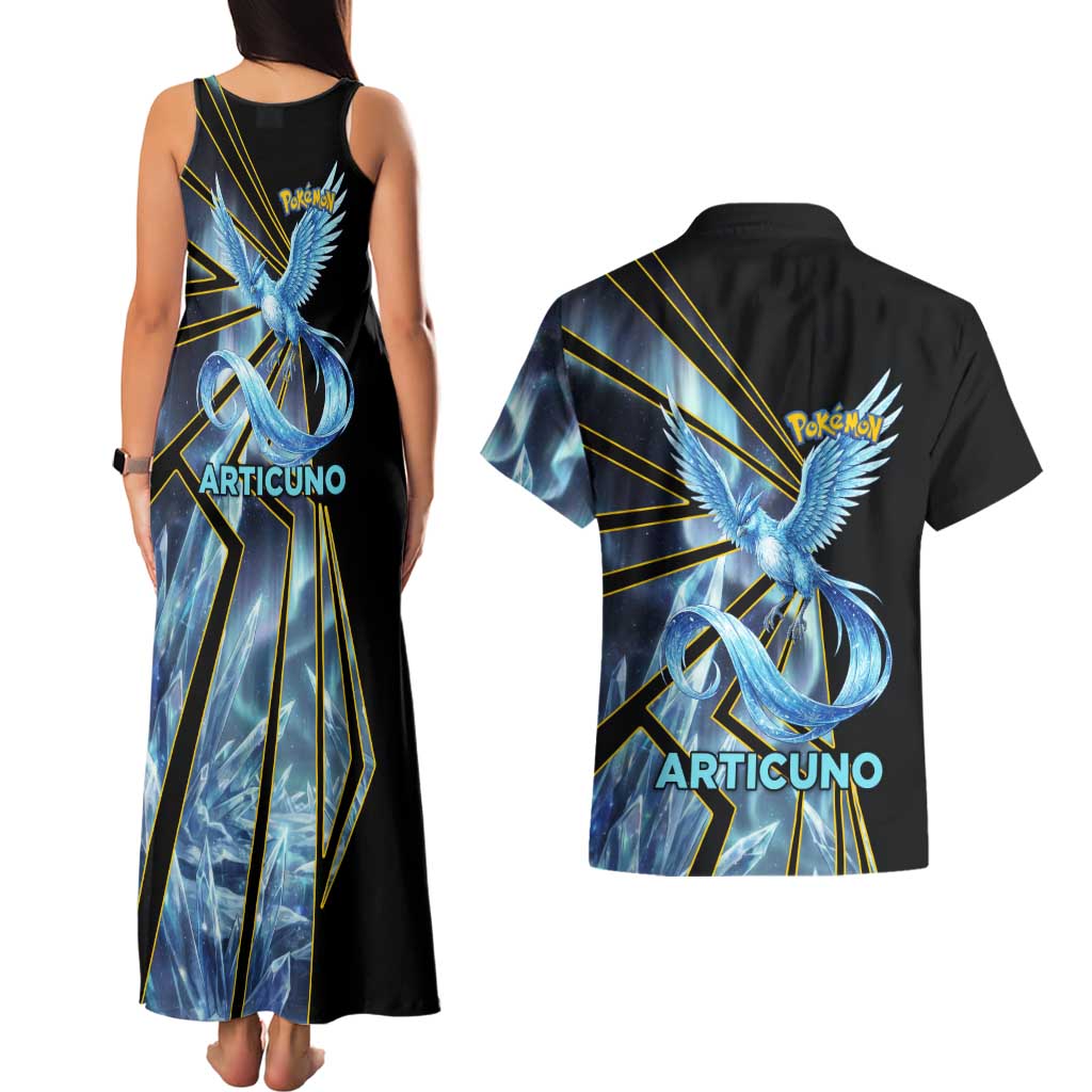 Articuno Poké Couples Matching Tank Maxi Dress and Hawaiian Shirt Frost Crystal Comic Style