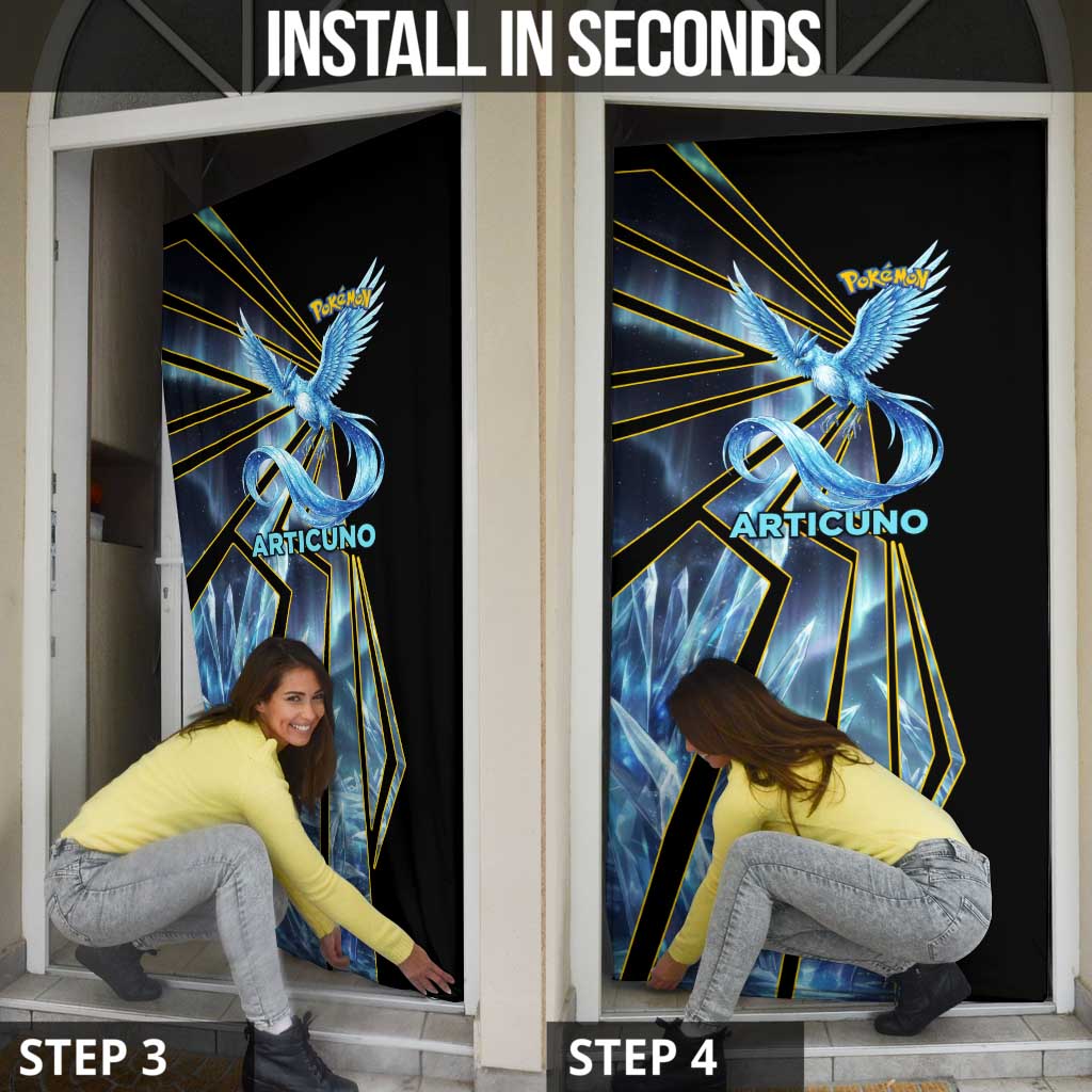 Articuno Poké Door Cover Frost Crystal Comic Style