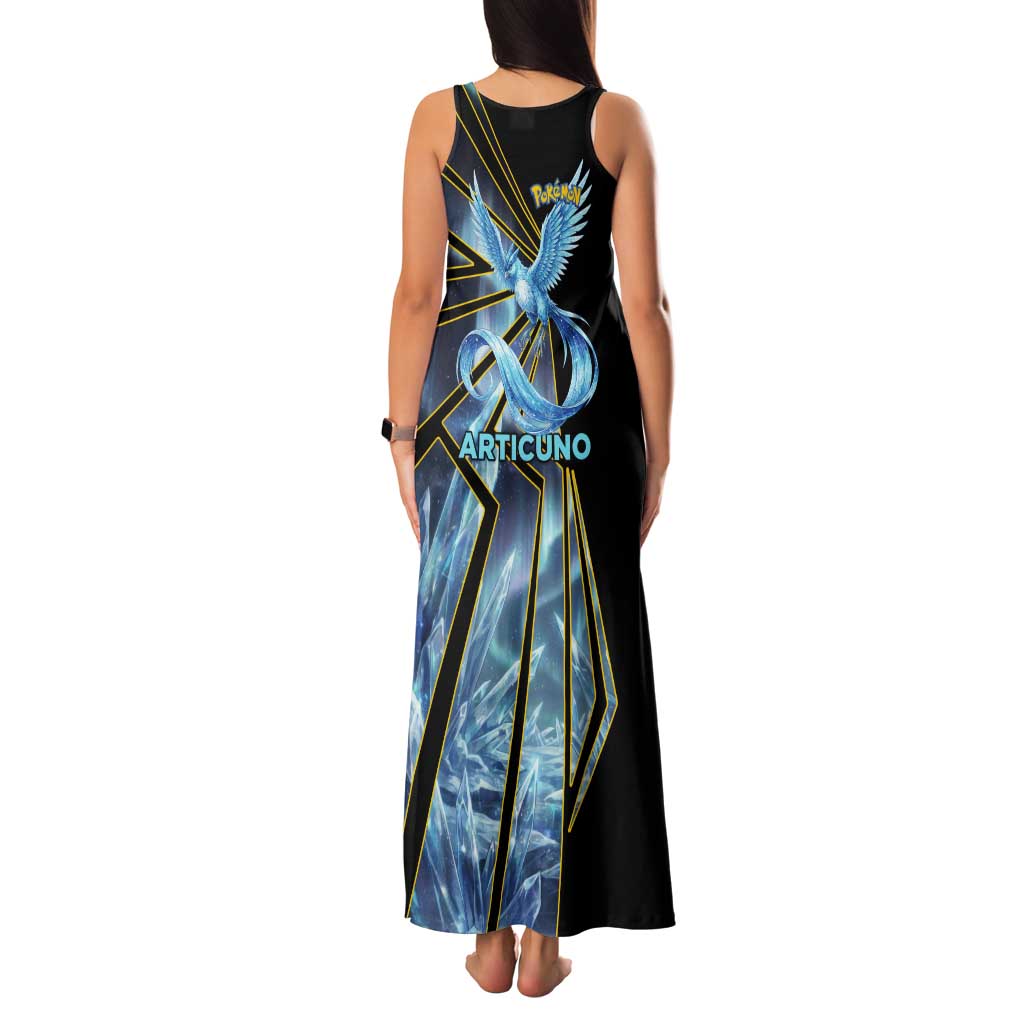Articuno Poké Family Matching Tank Maxi Dress and Hawaiian Shirt Frost Crystal Comic Style