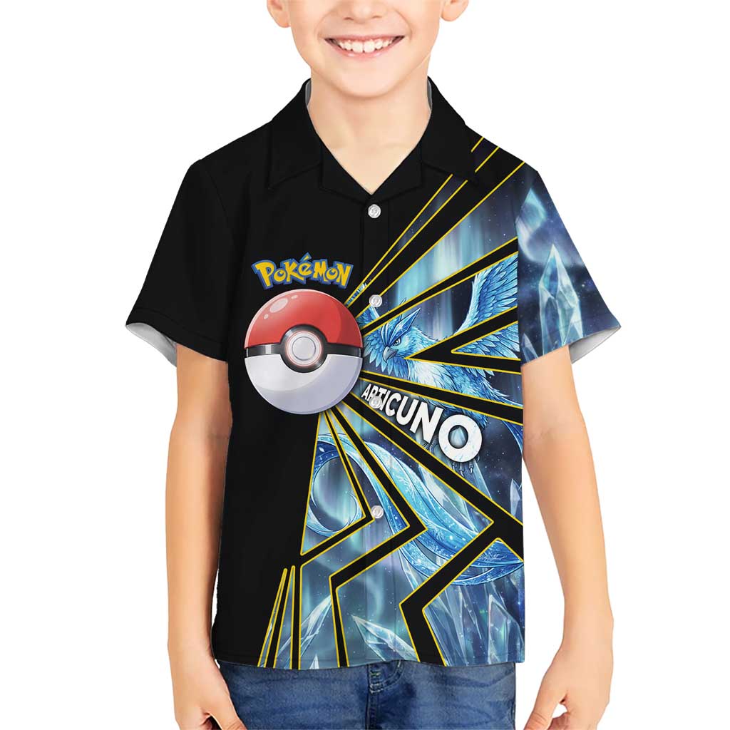Articuno Poké Hawaiian Shirt Frost Crystal Comic Style