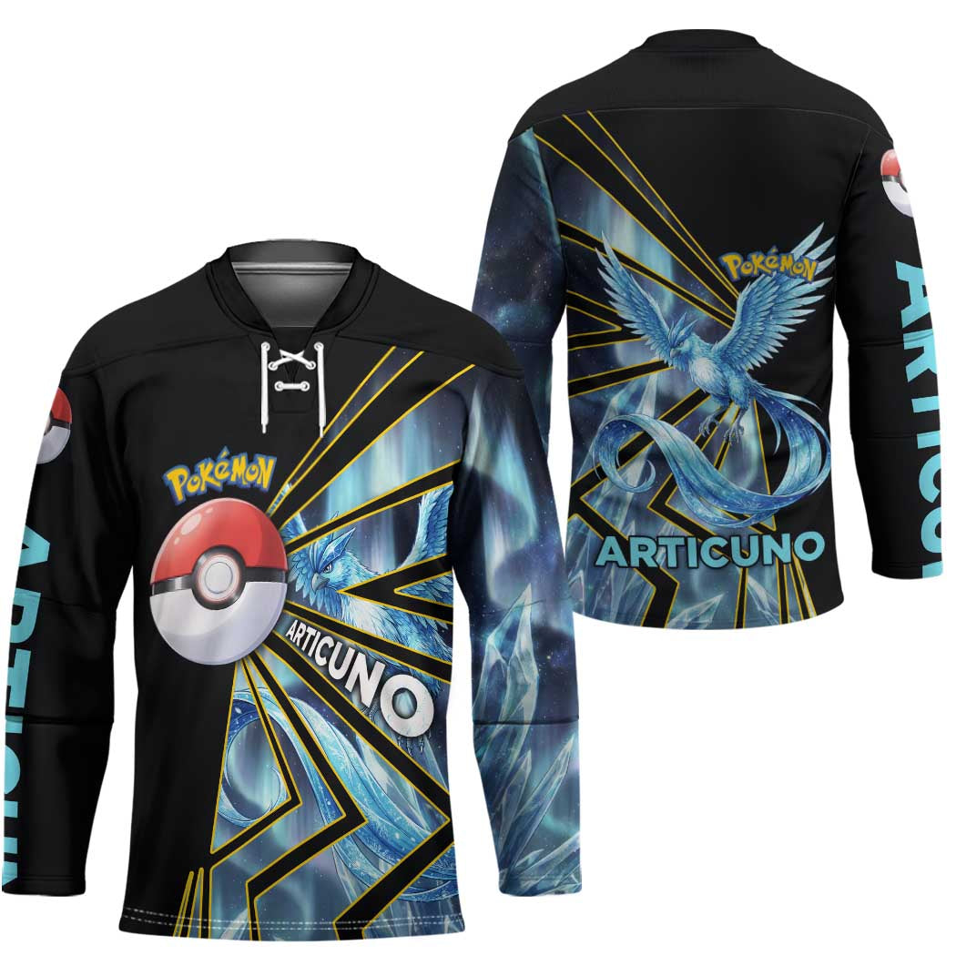 Articuno Poké Hockey Jersey Frost Crystal Comic Style