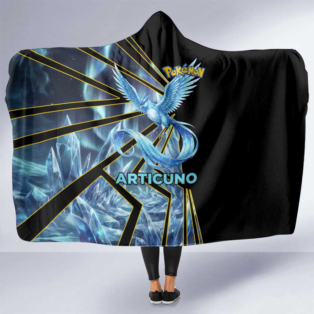 Articuno Poké Hooded Blanket Frost Crystal Comic Style