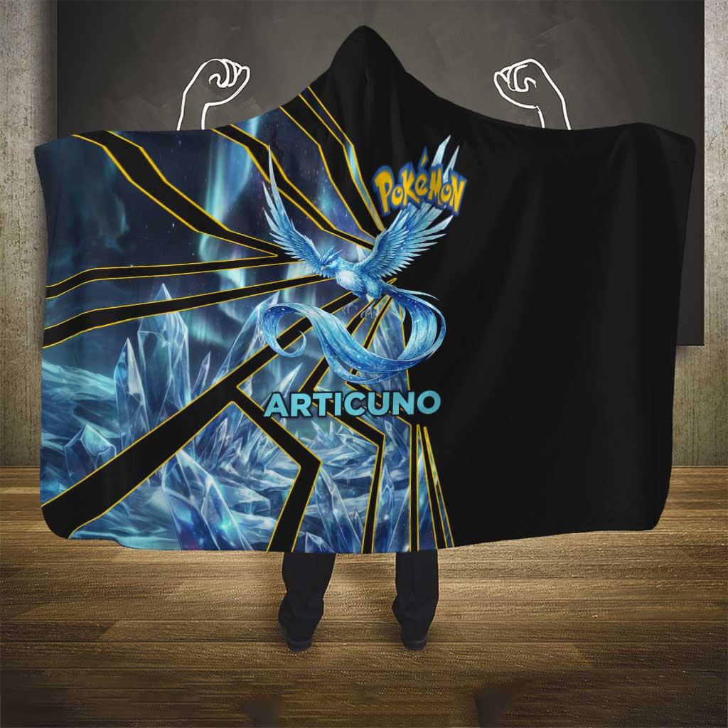 Articuno Poké Hooded Blanket Frost Crystal Comic Style