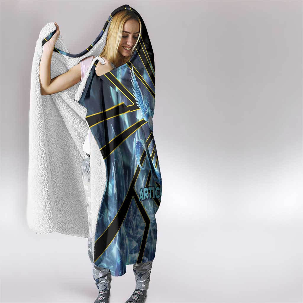 Articuno Poké Hooded Blanket Frost Crystal Comic Style