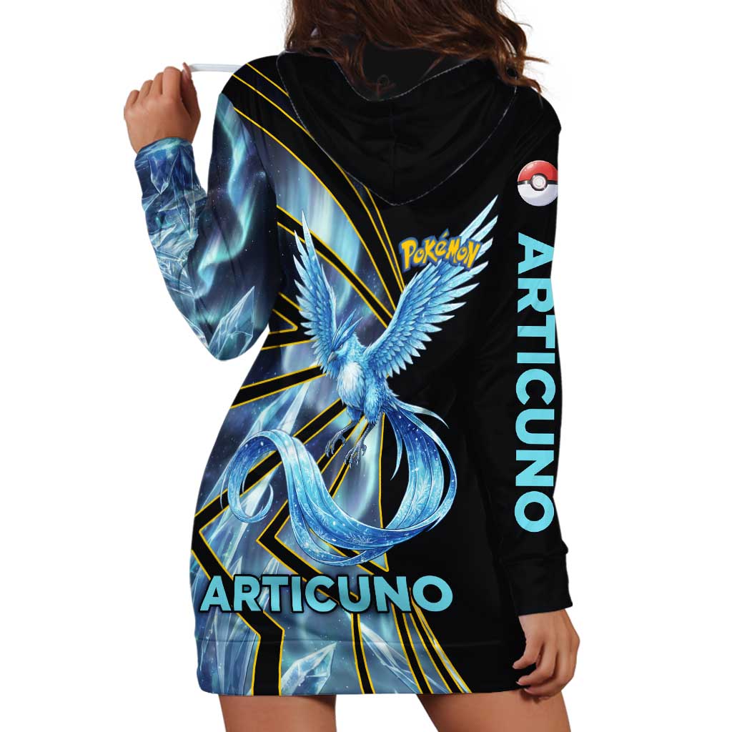 Articuno Poké Hoodie Dress Frost Crystal Comic Style