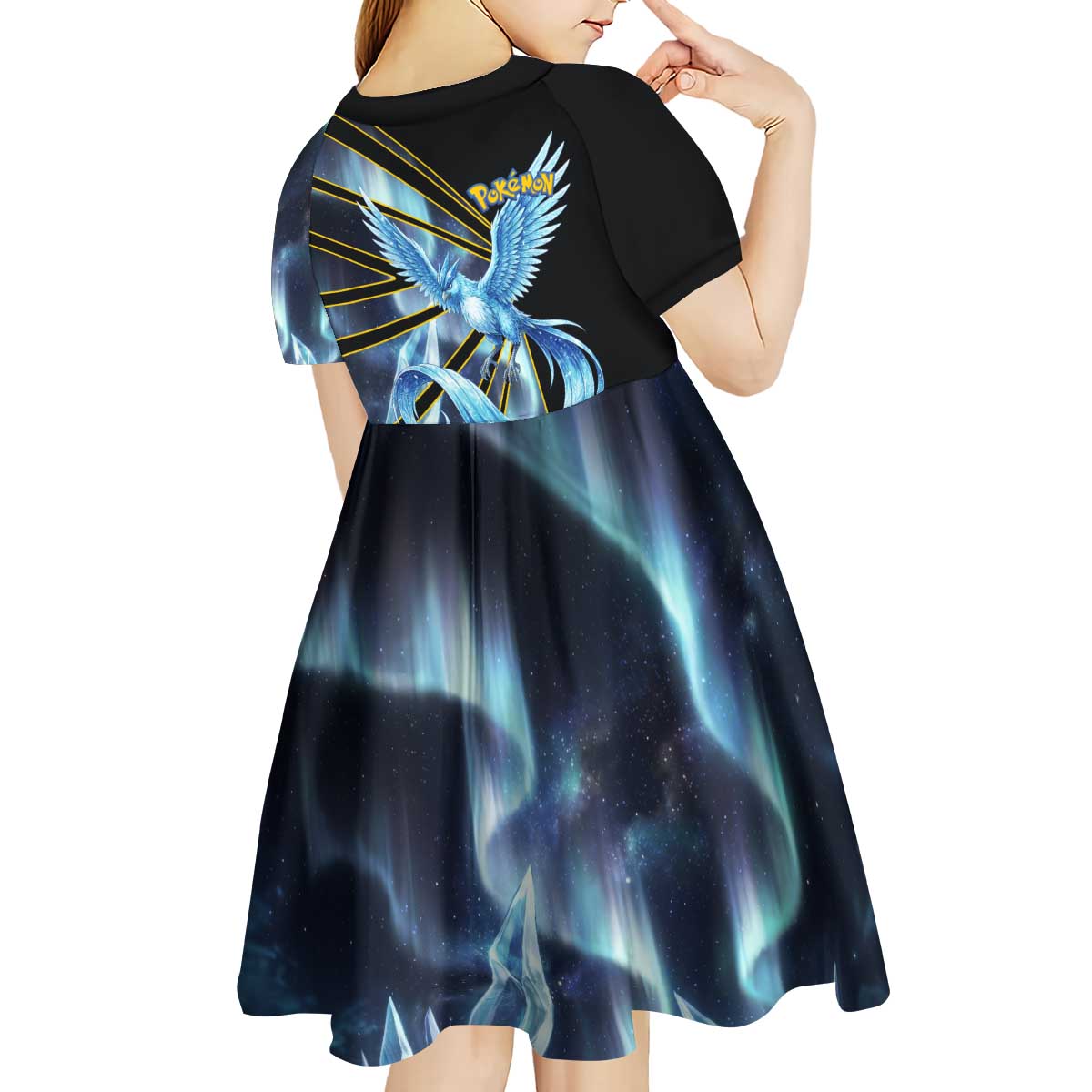 Articuno Poké Kid Short Sleeve Dress Frost Crystal Comic Style