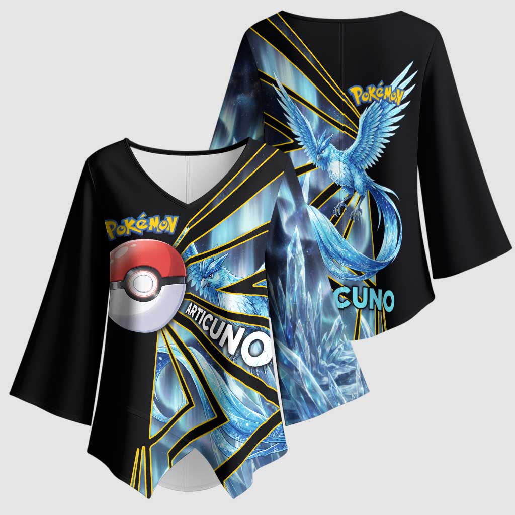 Articuno Poké Kimono Sleeve Blouse Frost Crystal Comic Style