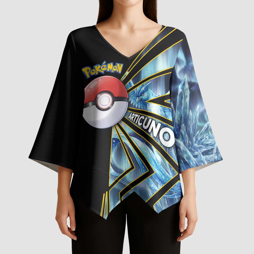 Articuno Poké Kimono Sleeve Blouse Frost Crystal Comic Style