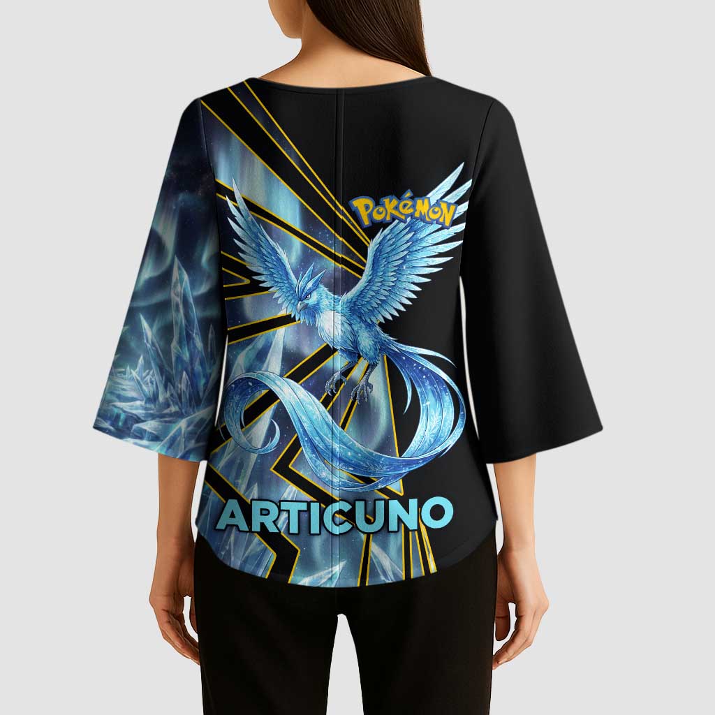 Articuno Poké Kimono Sleeve Blouse Frost Crystal Comic Style