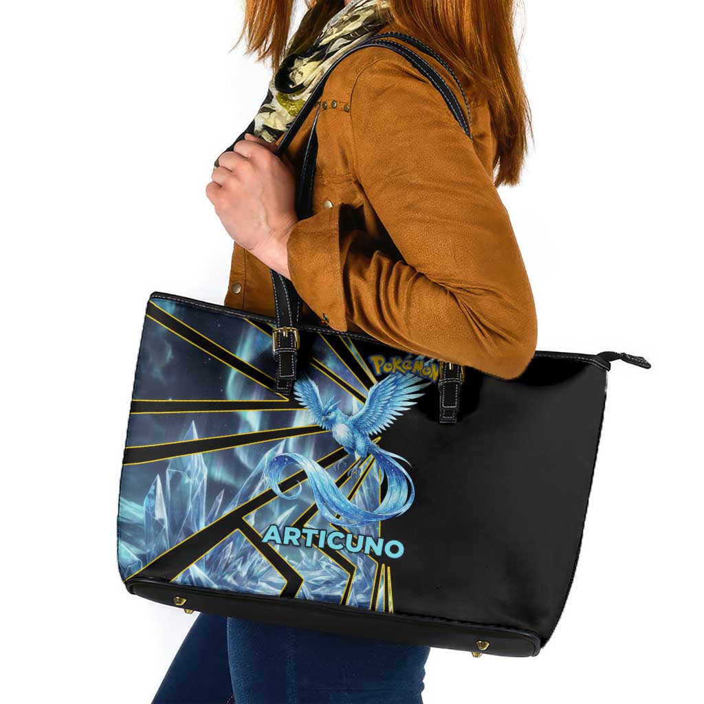Articuno Poké Leather Tote Bag Frost Crystal Comic Style